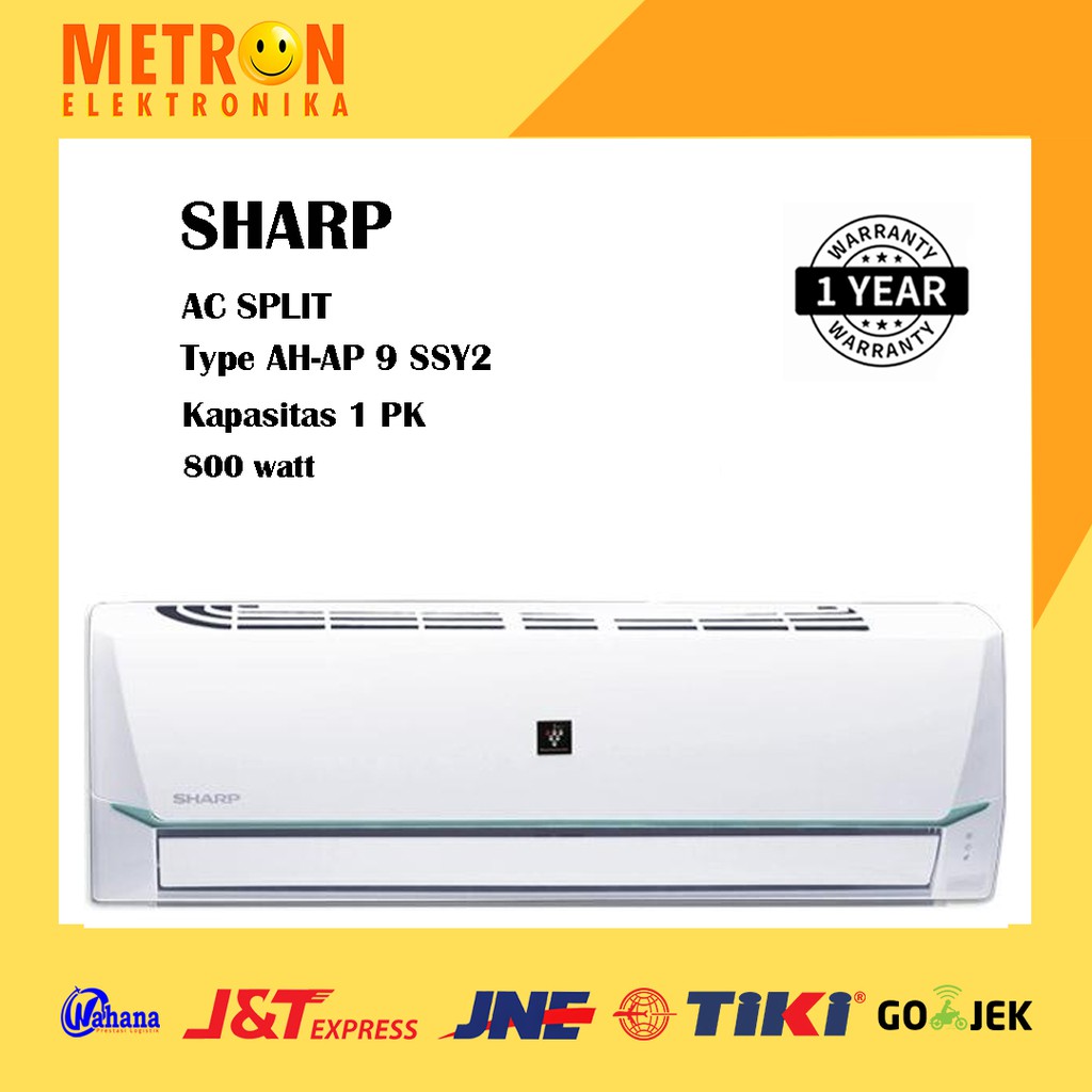 SHARP AH AP 9 SSY2 + R - 1 PK FREON R32 / AIR CONDITIONER AC SPLIT PLASMACLUSTER / AHAP9SSY2