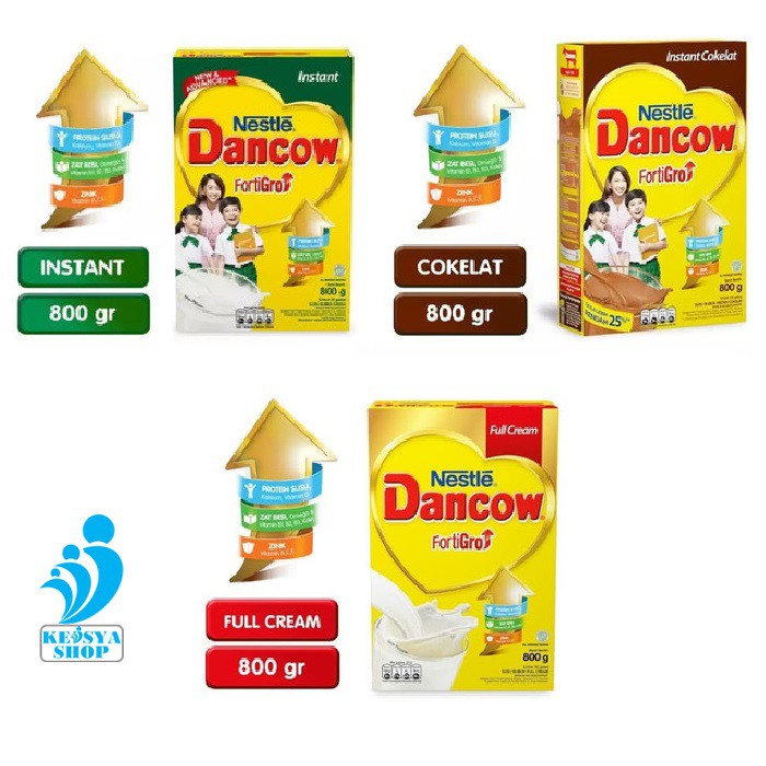 Nestle Dancow Fortigrow Instant / Cokelat / Full Cream 780gr