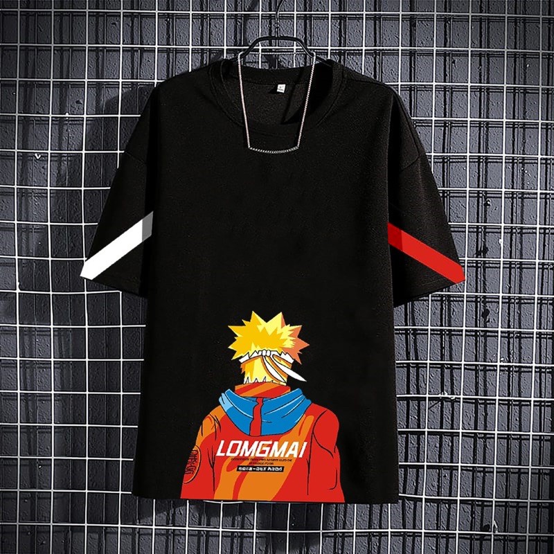 BAJU KAOS COWOK PRIA LENGAN PENDEK ATASAN DISTRO FASHION MOTIF NARUTO
