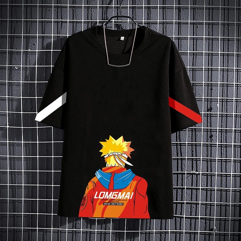 BAJU KAOS COWOK PRIA LENGAN PENDEK ATASAN DISTRO FASHION MOTIF NARUTO