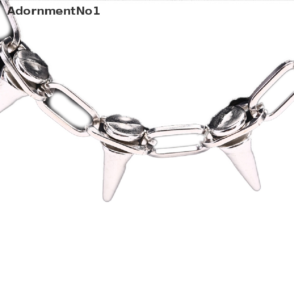 (AdornmentNo1) Kalung Choker Rantai Gaya Punk Rock Aksen Rivet Untuk Perhiasan Wanita