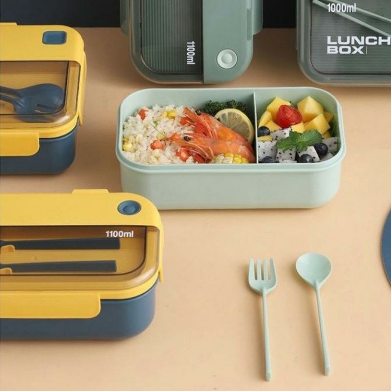 TERLARIS!!! Lunch Box Bento / Kotak Makan / Tempat Makan Trasparan 1100 ml BPA FREE