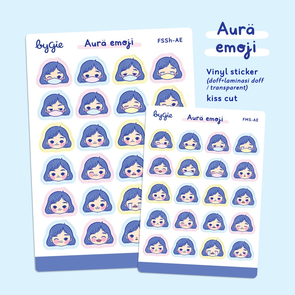 

Vinyl Sticker Sheet & mini Sticker Sheet - Aura Emoji