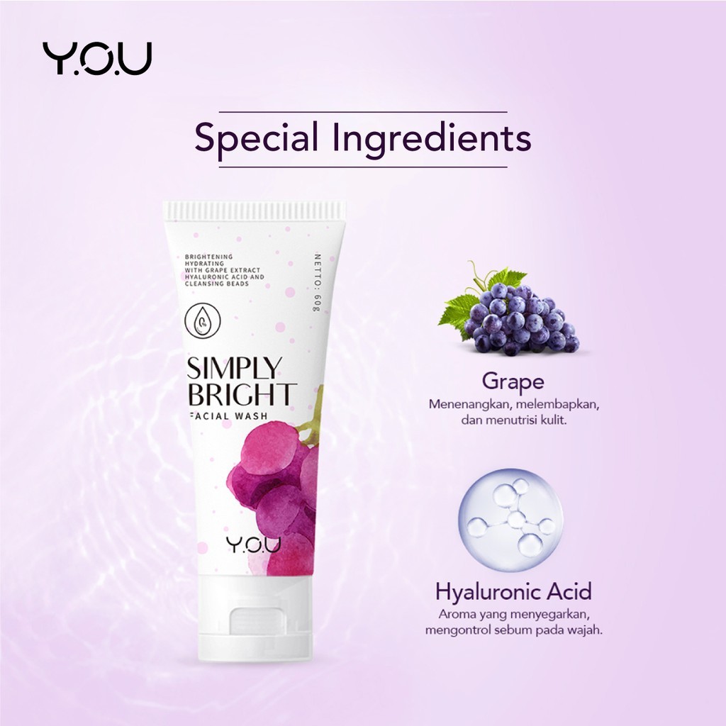 PROMO YOU simply bright facial wash sabun muka