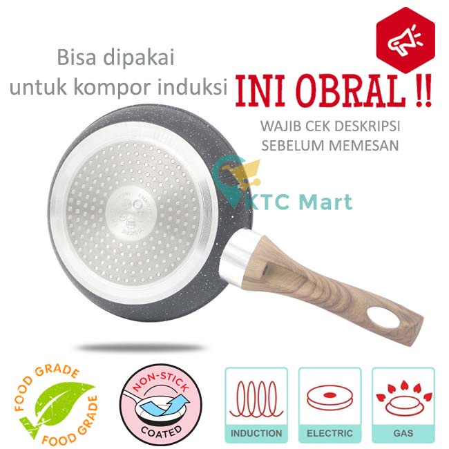 [OBRAL] Frypan GRANITE Anti lengket Marble Induksi MURAH REJECT | Penggorengan Anti Lengket Non Stick