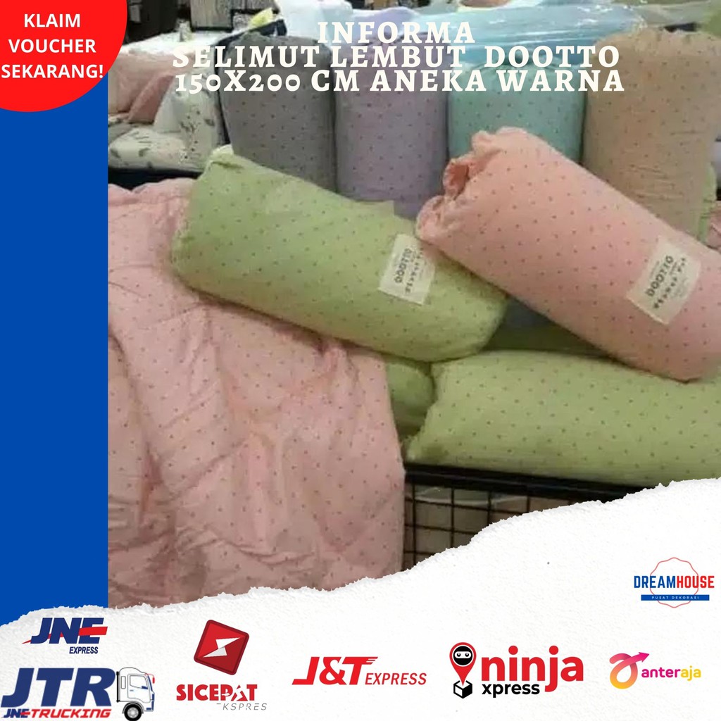 Informa selimut lembut /bed cover dootto polkadot 150x200 cm aneka