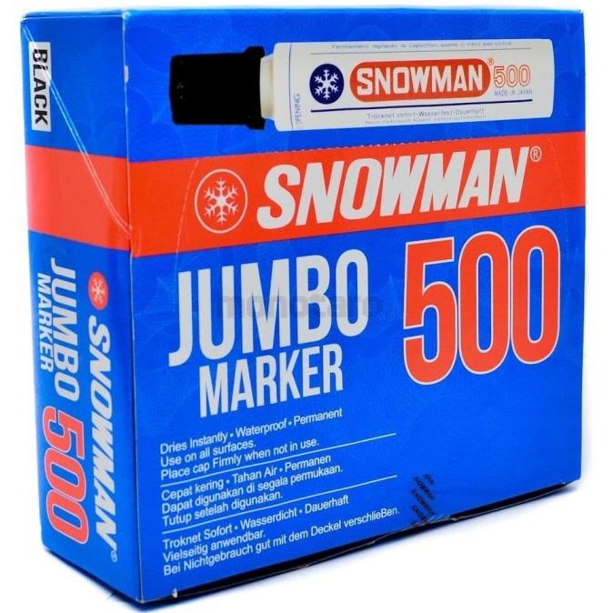

Office & Stationery | Alat Tulis | Spidol Snowman 500 Jumbo Permanent Marker (12Pcs) | Best Seller