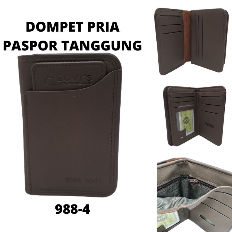 Dompet Pria Cowok Dewasa Bovis Ukuran Tanggung 3/4 Harga Murah Model Keren dan Terbaru Bahan PU Leather Kualitas Distro