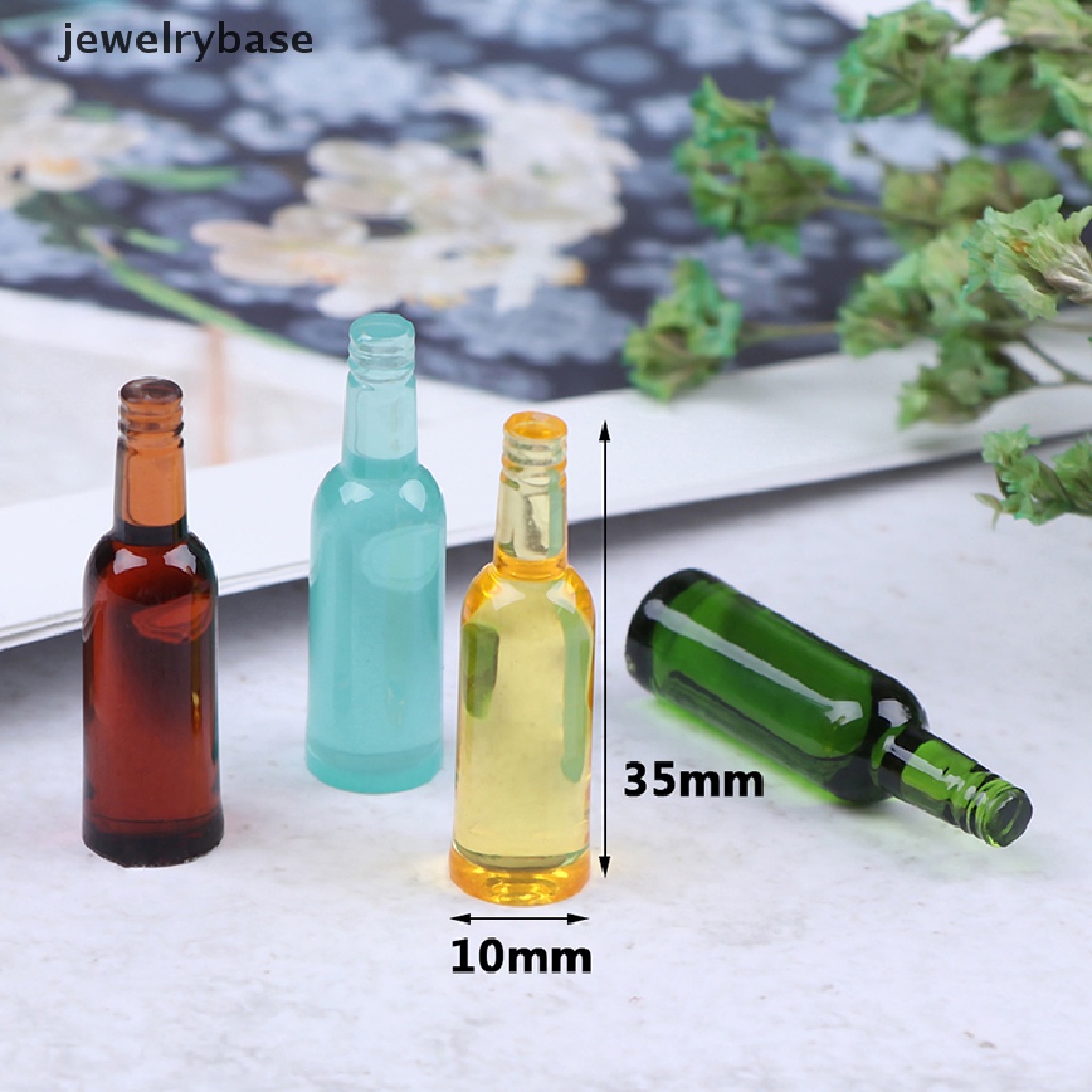 Base 6Pcs Miniatur Botol Wine / Bir Aksesoris Dapur Rumah Boneka 1: 12