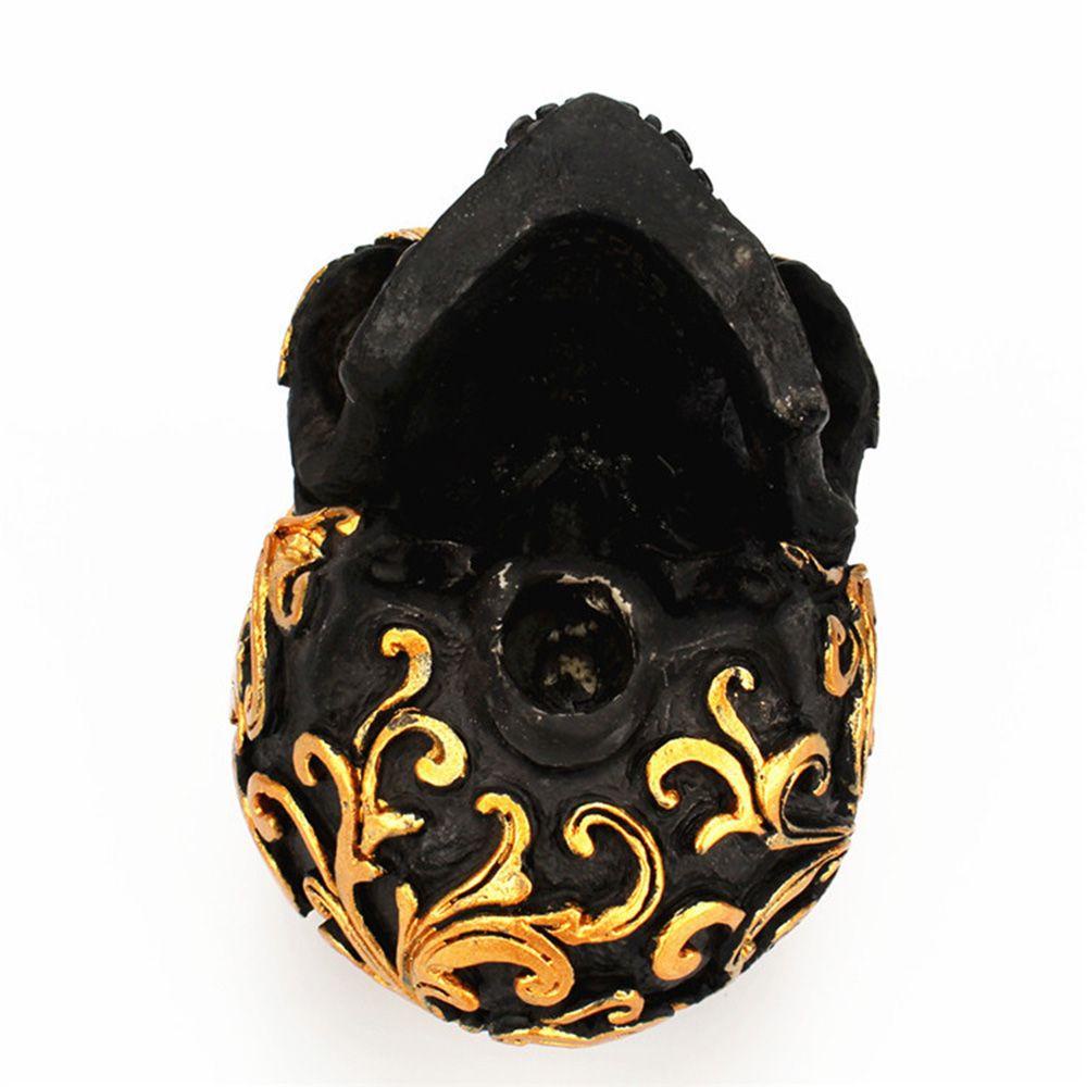 【 ELEGANT 】 Patung Tengkorak Resin Golden Craft Patung Ornamen Patung Kepala Tengkorak