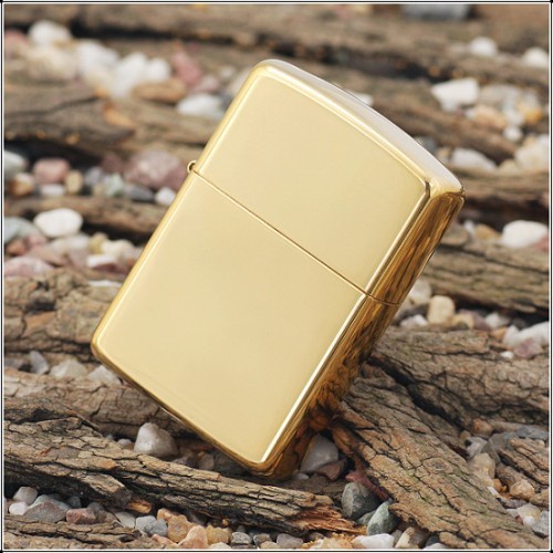 Korek Api Zippo Glossy Gold Polos Grade Ori