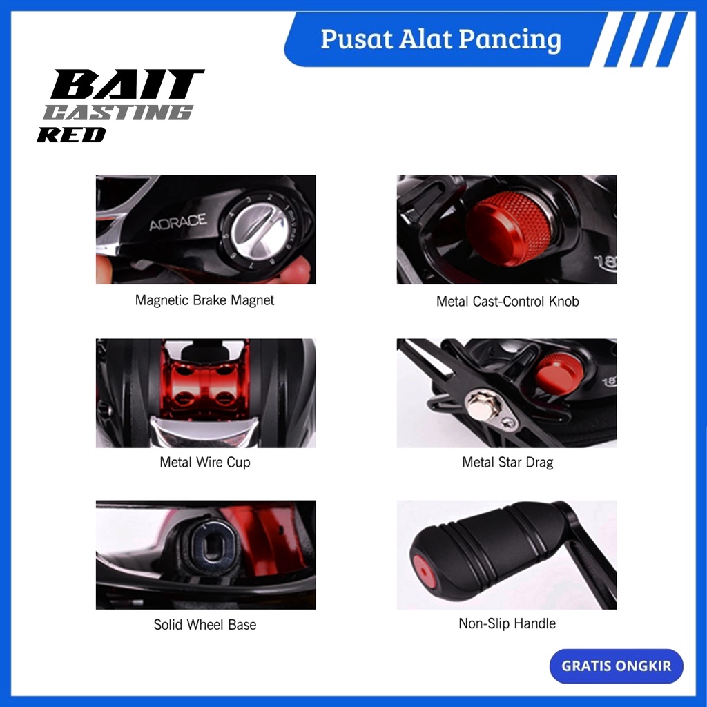 Reel Pancing Premium Standard Gulungan Pancing Tarik Maksimal Profesional Ultraringan 7.2:1 Rasio Gigi Gulungan Pancing Katrol Kerekan Pancing Fishing Reel Spool Metal Aluminium Real Pancing Rel Pancing LK-LR