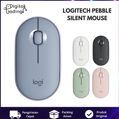 Logitech Pebble M350 Silent Wireless Bluetooth Mouse 1000 DPI - Haze Blue