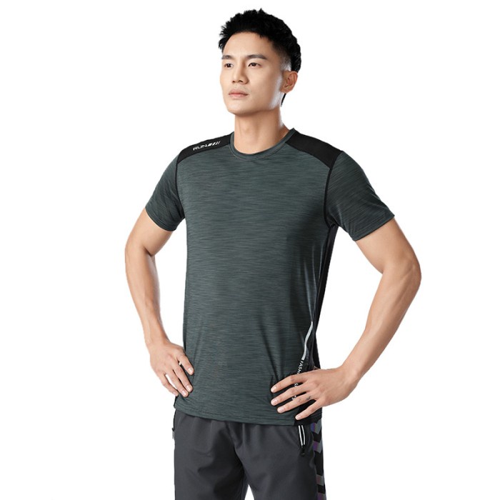 Baju Olahraga Running Pria Lengan Pendek Ice Silk Quick-Drying 2060