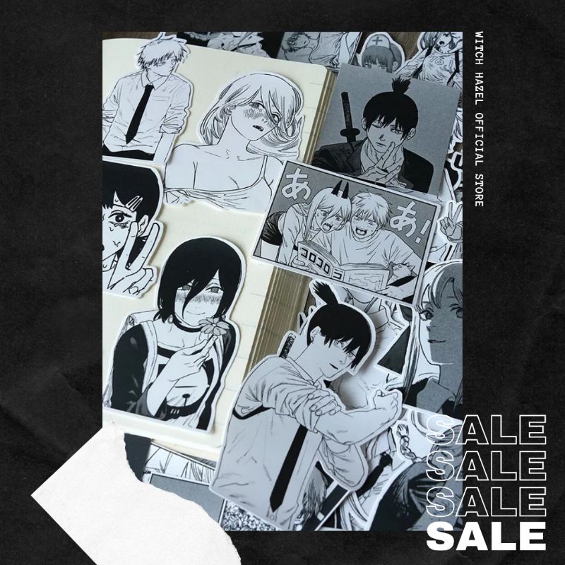 

[ WITCH HAZEL ] 23 PCS Black and white cartoon anime Stickers Crafts And Scrapbooking stickers book Decorative sticker DIY Stationery
