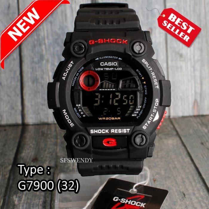 BONUS LANGSUNG  Jam tangan pria G Shock G-7900 Hitam anti air