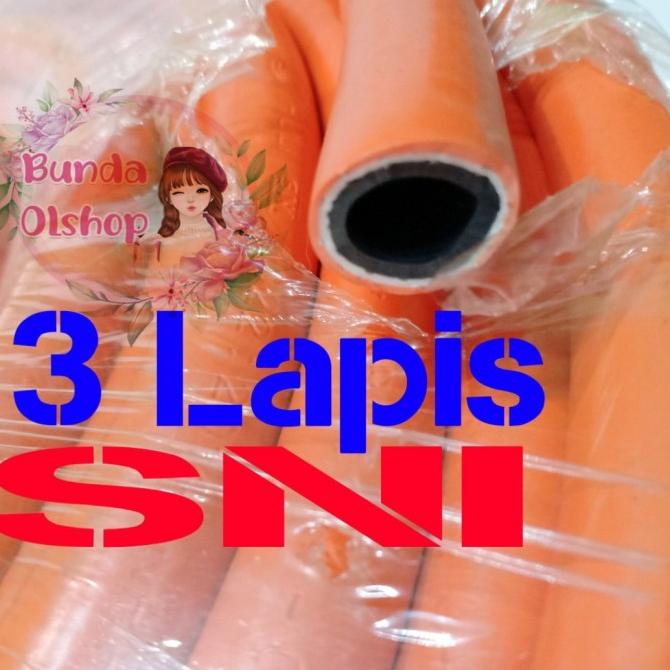 ,,,,,,,] Selang Gas Orange LPG 3 Lapis SNI / Selang Gas Regulator Kompor Gas