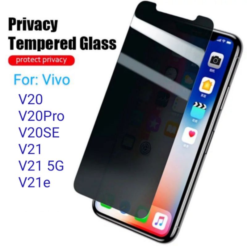 Antigores Vivo V20 V20pro V20SE V21 V21e Pro SE e Tempered glass SPY Screen Guard protector TG pelindung layar