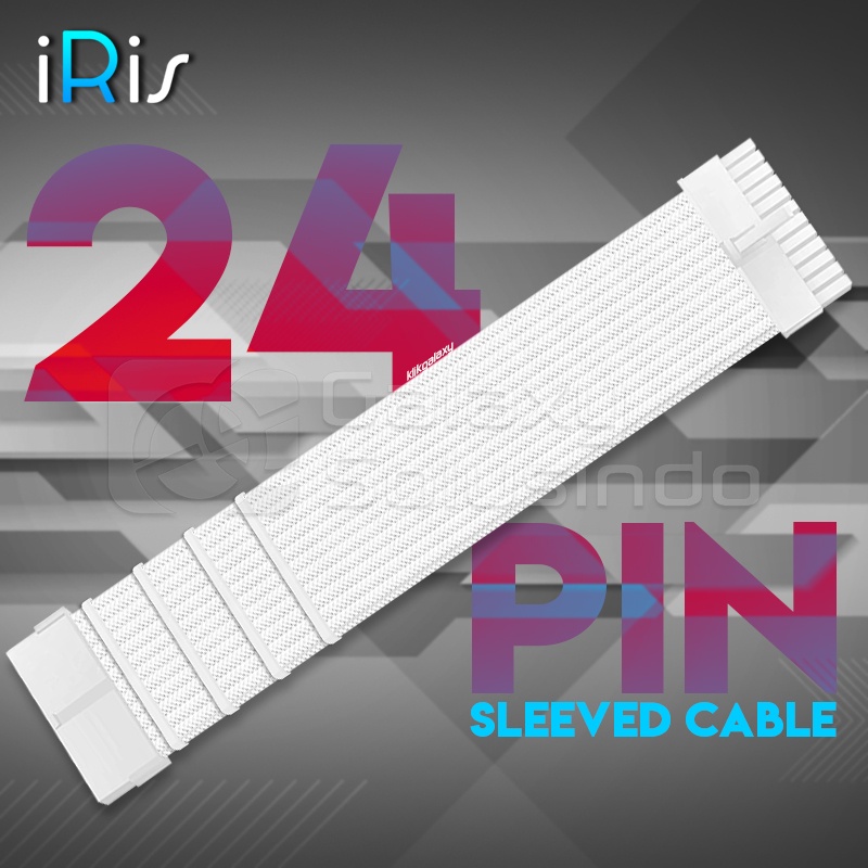 iRis ATX 24 Pin Extension Sleeved Cable - White