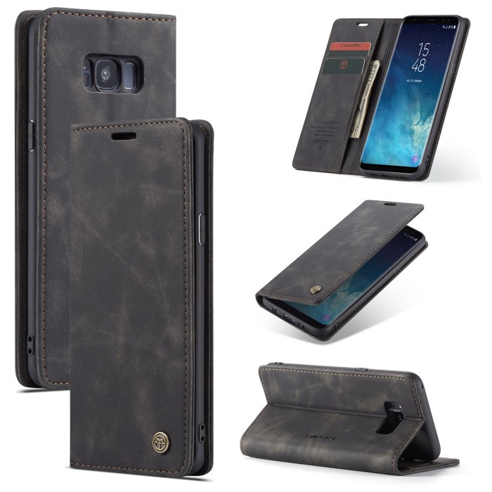 SAMSUNG S8 PLUS - LEATHER FLIP WALLET CASE DOMPET MAGNETIC COVER