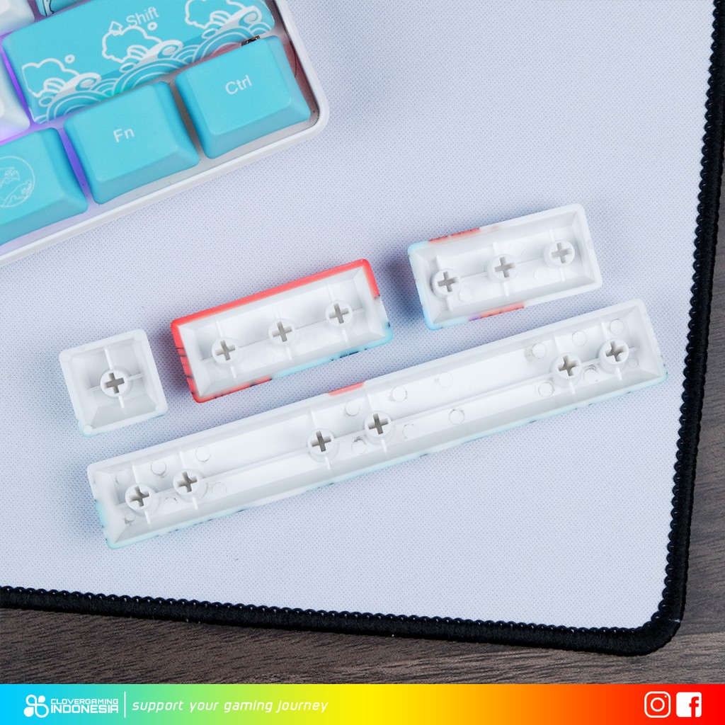 Keycaps Coral Sea Japanese PBT Space Bar Spacebar 6.25U Dye Sub - Ukiyo Keyset