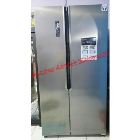 KULKAS 2 PINTU SIDE BY SIDE  g2d 563 GEA G2D-563 INOX INVERTER 563 liter promo bandung