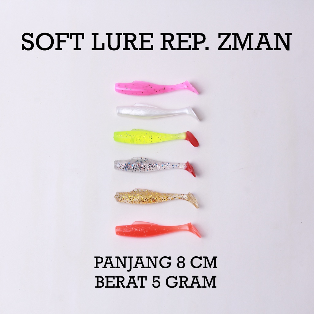 Soft lure 8cm Rep zman 6 pcs lembut