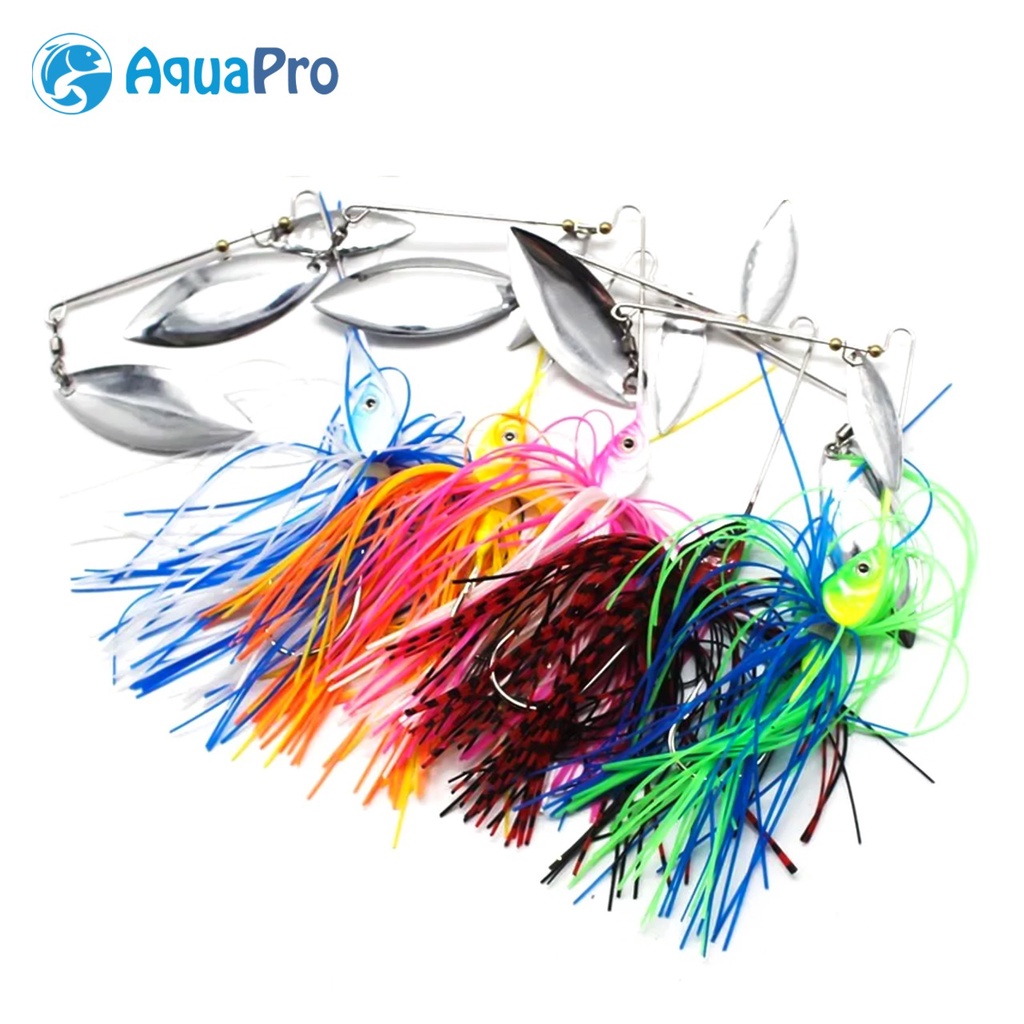 Umpan Casting Spinner Bait Pisau Ganda 17G Umpan Spinner Pisau Willow Ganda untuk Bass Pike Tiger Muskie Metal Jig Umpan Casting Gabus Toman