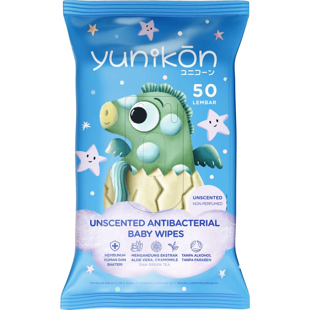 Yunikon Unscented Antibacterial Baby Wipes  Buy 1 Get 1 Free Tissue Basah Bayi 50s