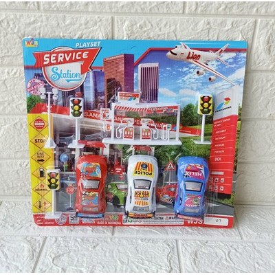 Mainan MObil Station Playset WJS 127 - Kado Mainan Anak Laki Laki