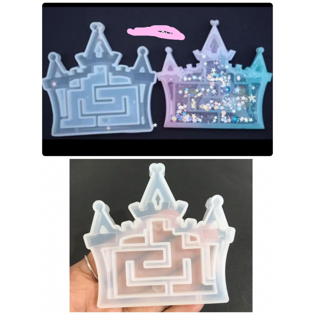 Maze mold labyrinth mold cetakan resin keychain fondant mold shaker mold gantungan kunci