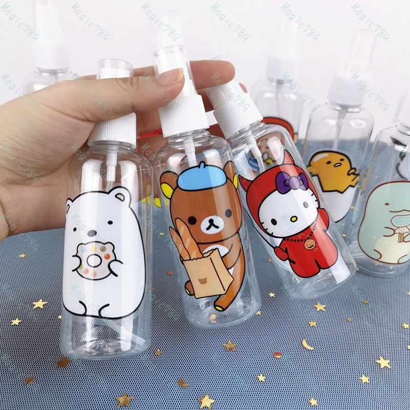 Magic789 100ML Cartoon Kumamon Kitty Melody Spray Bottle Plastic Travel Size Bottles for Cosmetic