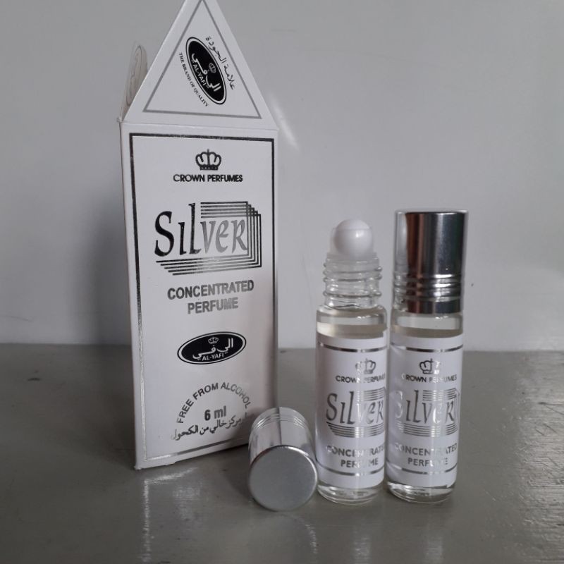 SILVER Parfum ALYAFI 6ml Minyak Wangi Roll On Non Alkohol