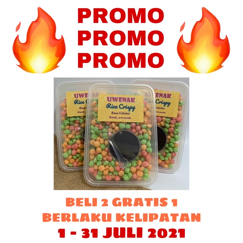 

BELI 2 GRATIS 1 RICE CRISPY ASLI UWENAK - Jajanan Jadul Nyamnyam Rasa Cokelat