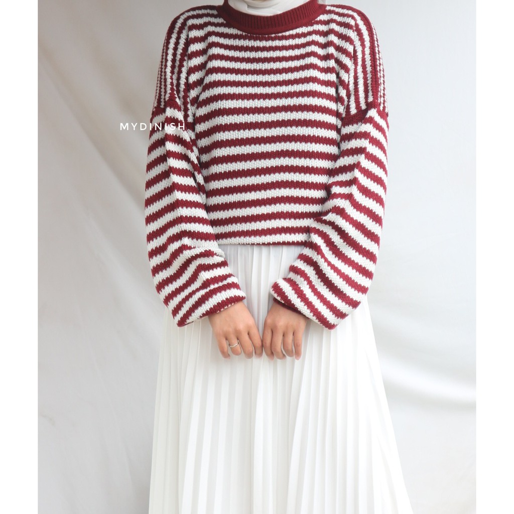 Anella Stripe- Sweater Rajut Wanita All Size