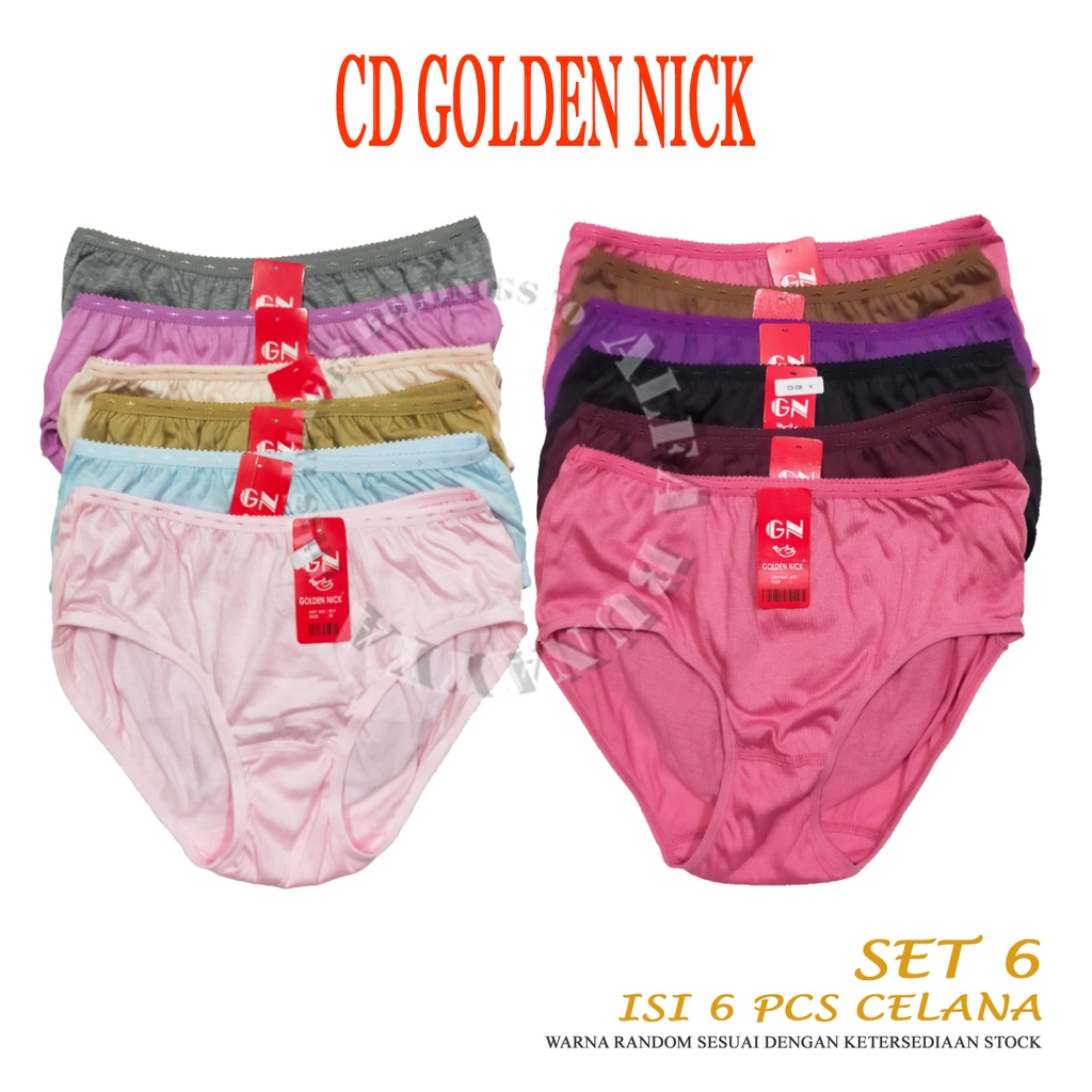 GOLDEN NICK - (6Pcs) Celana Dalam Wanita CD GN - Pakaian Dalam - Underwear