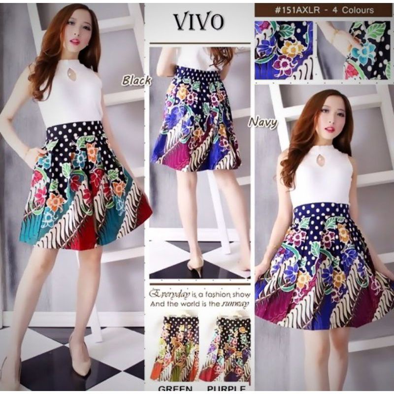 Rok mini korea/rok pendek bawahan batik/model rok bawahan mini/rok kekinian