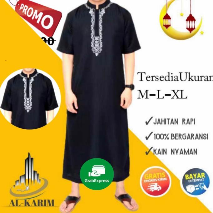 BAJU JUBAH GAMIS MUSLIM PRIA DEWASA ARAB PRIA BORDIR