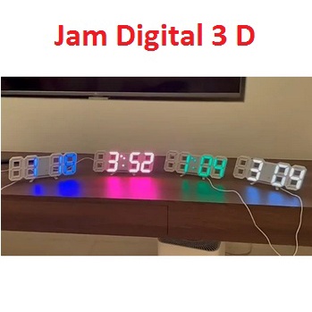 Jam LED Digital Alarm Clock 3D Jam Weker Meja Dinding LED Digital 3D