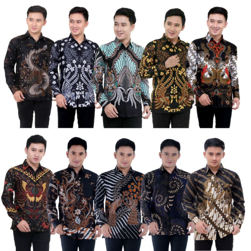 SIZE M L XL XXL BSWART Batik HRB026 Kenongo batik lengan panjang Padi