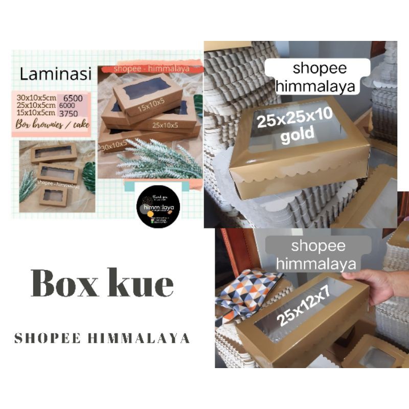 

box kue brownies laminasi hampers