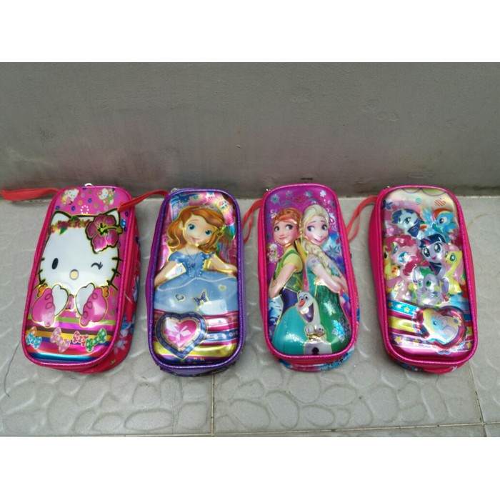 

Pencil case tempat kotak pensil anak perempuan laki timbul impor - Kuning