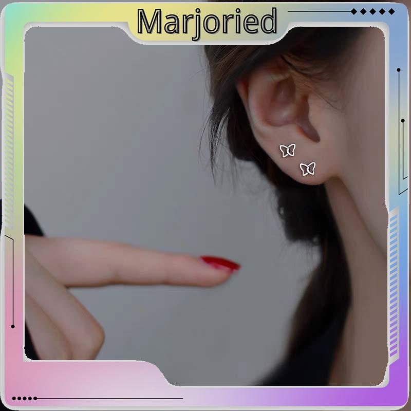 S925 Silver Stud Earrings untuk Siswa Perempuan Anting Desain Kecil Serbaguna Sederhana-MJD