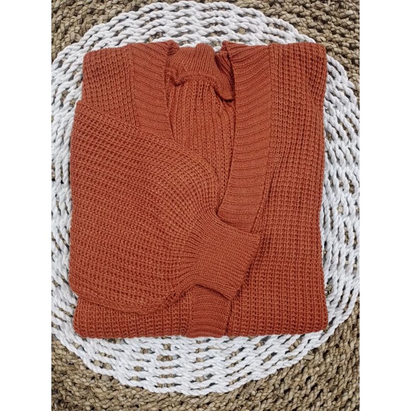 Outer Rajut GRB Premium (7GET) Cardigan Crop/Basic Cardy Allsize-CORAL