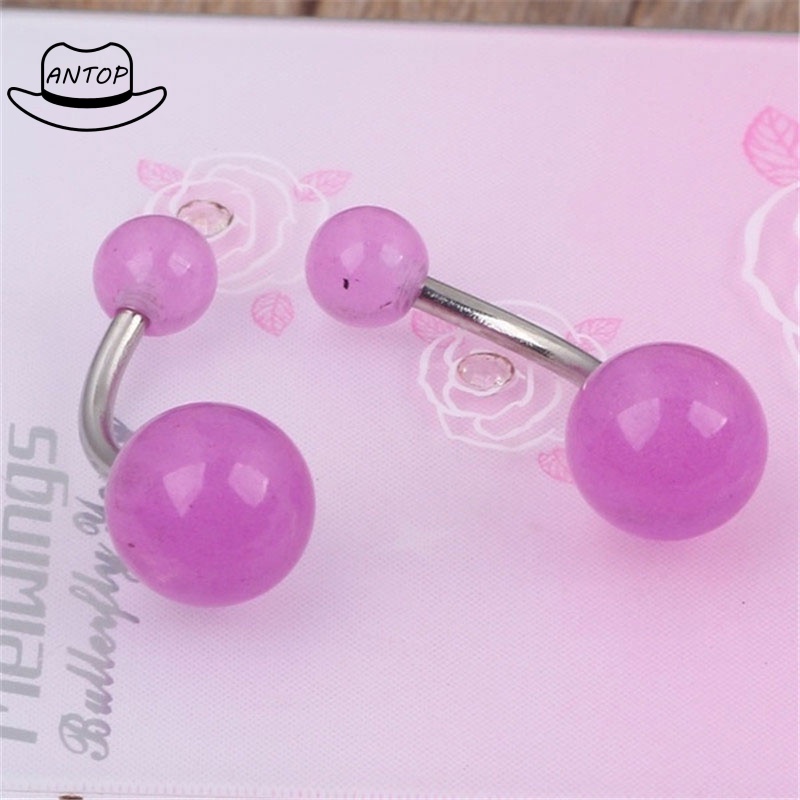 1pc Anting Tindik Perut/Pusar Bahan Stainless Steel Akrilik Luminous Dengan Untuk Wanita ANTOP