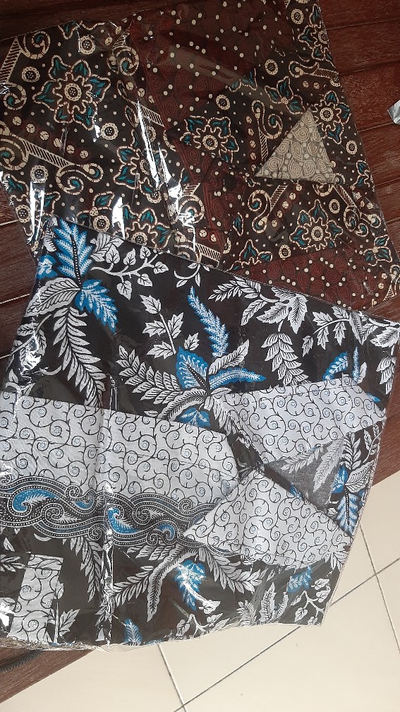 Kemeja Batik Pria Size  M L Xl Xxl Bswart Batik Hrb026 Kenongo Hem Panjang Padi