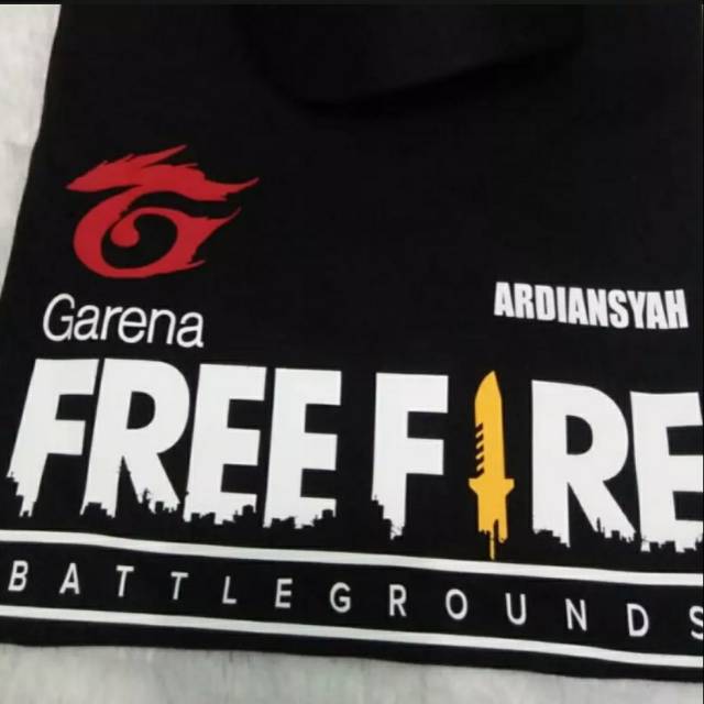 T shirt baju  kaos  game Free  Fire  bisa pasang id nick name 