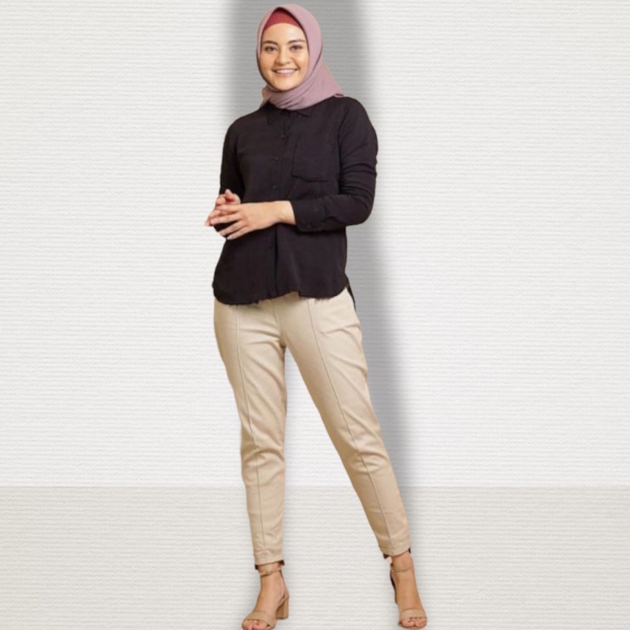 BAGGY PANTS TWILL COMBED PREMIUM GRADE A CELANA PANJANG WANITA CELANA KANTOR KERJA