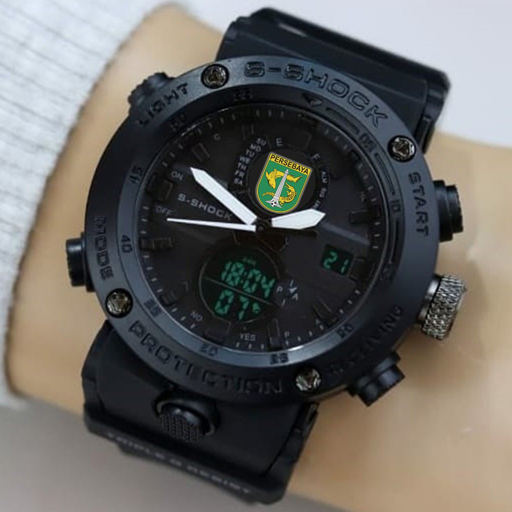 (EXCLUSIVE) Jam Tangan PERSEBAYA motif 1 Double Time - FullBlack