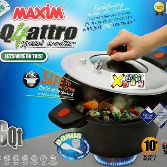 MAXIM Panci Presto Quatro Speed Cooker 4 in 1 QUAT24PC 6 Liter
